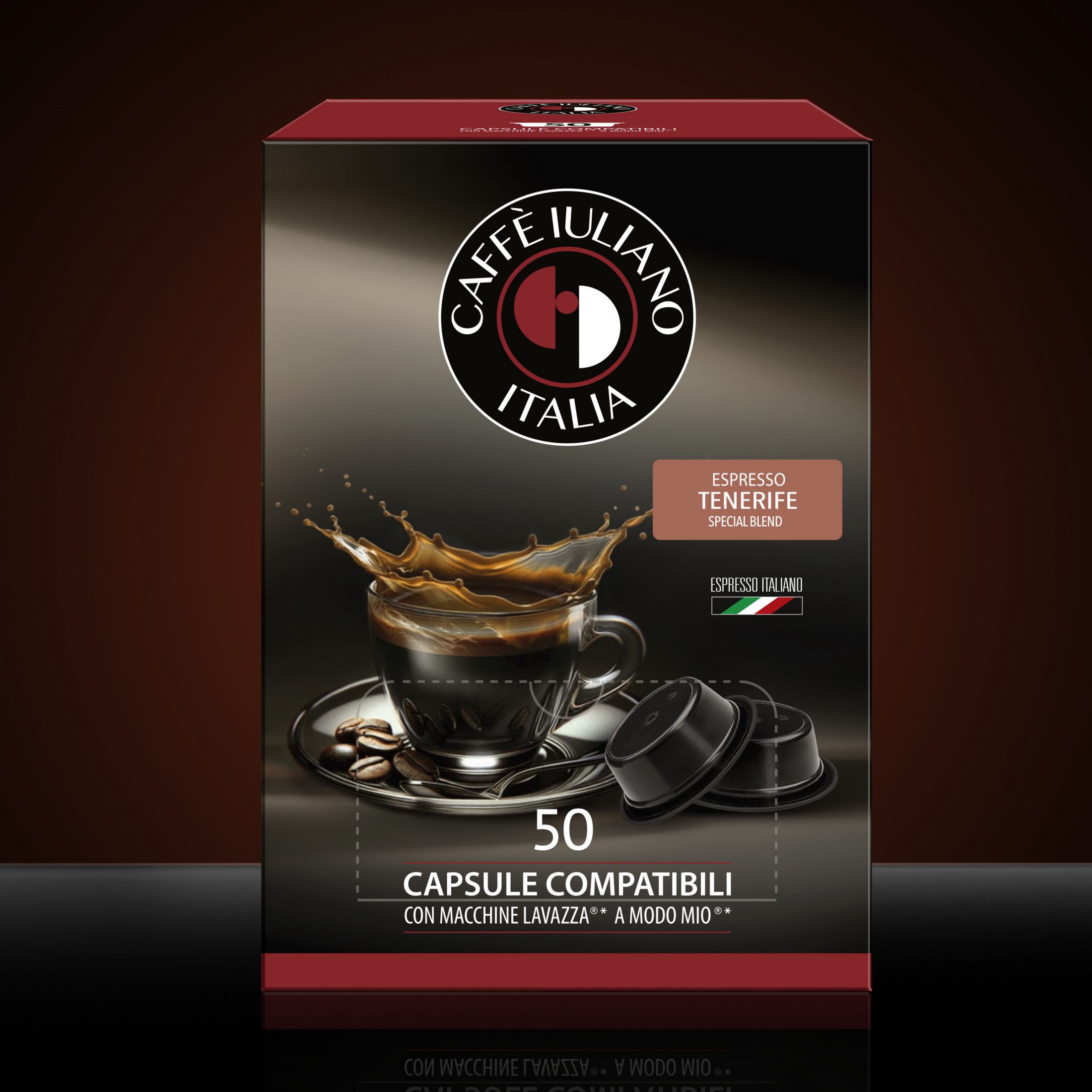 Capsule compatibili LAVAZZA A MODO MIO®* miscela Tenerife NEW BOX 50
