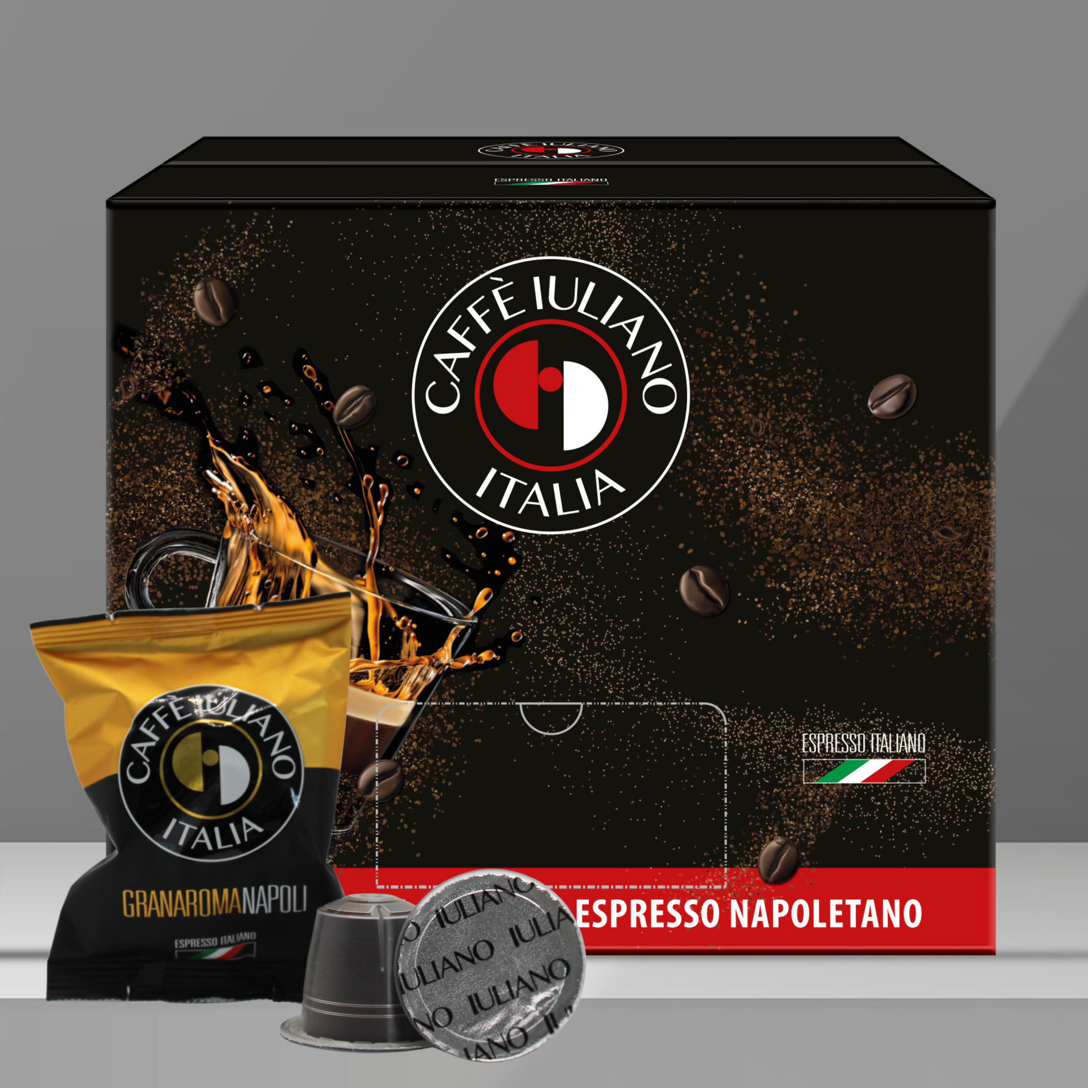 Caffè Iuliano  OMAGGIO 100 Bicchierini +  miscela Gran Aroma, 100 Capsule di Caffè, Compatibili con Macchine Nespresso®*