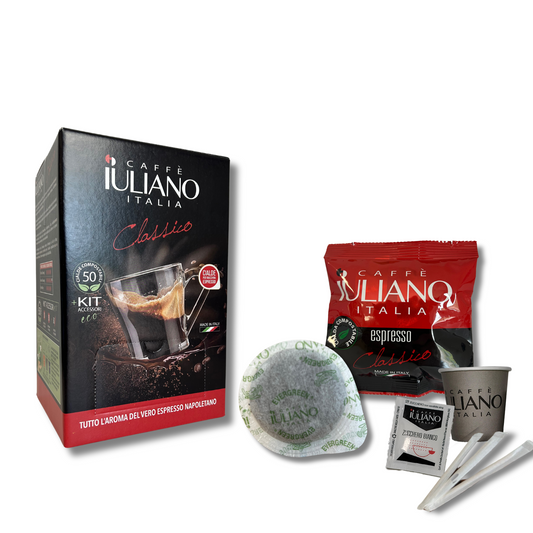 Cialde BOX 50 + KIT 50* Caffè Iuliano miscela Classico
