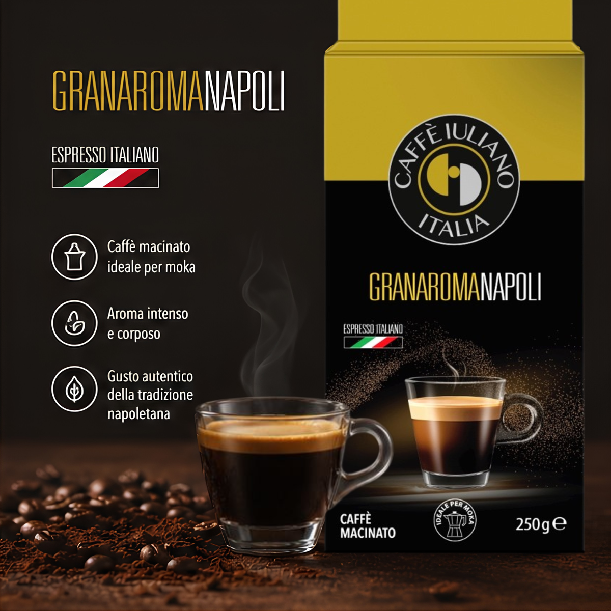 NUOVO FORMATO Caffè macinato 250g miscela Gran aroma