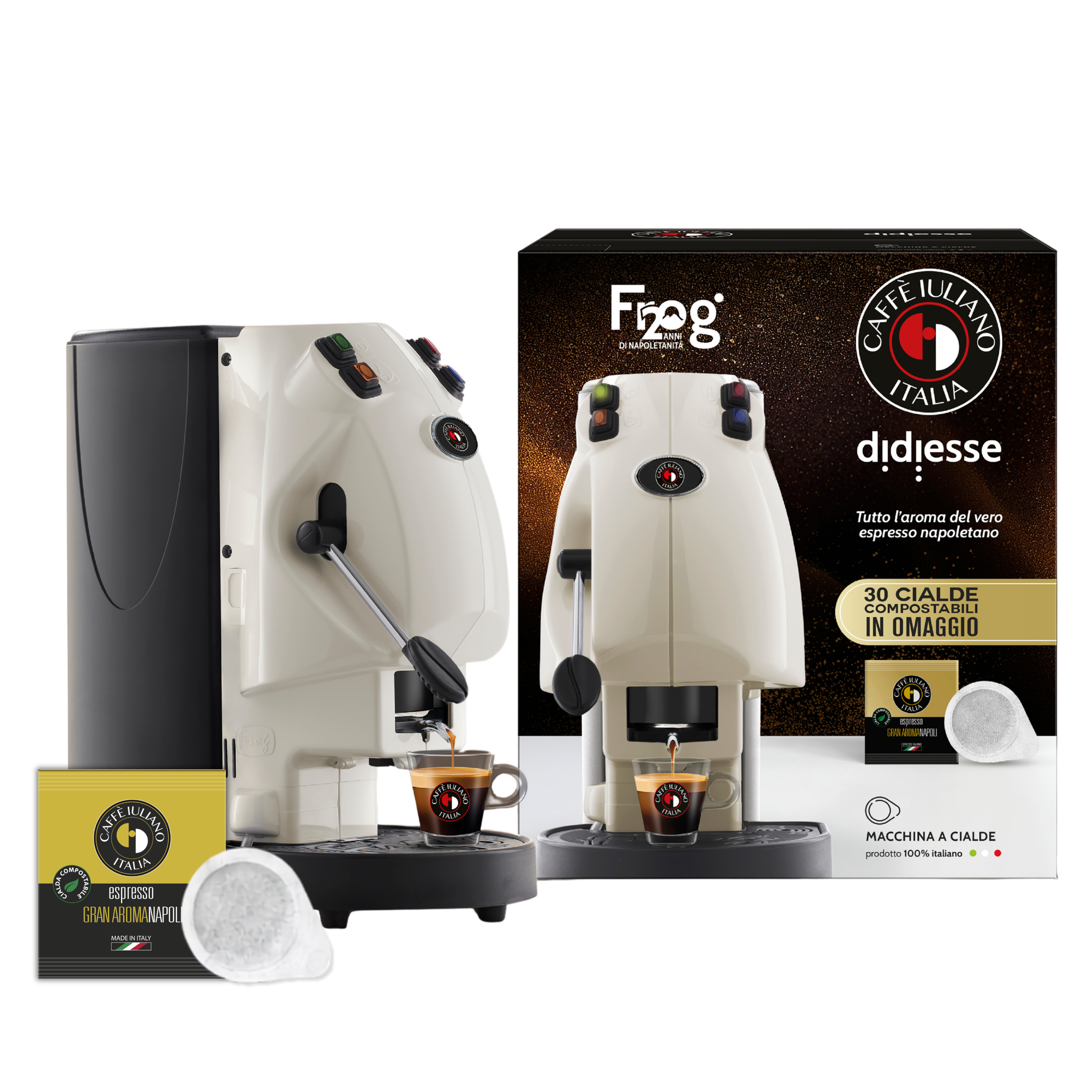 Macchina da Caffè a Cialde Didiesse Frog – Caffè Iuliano Edition (+ 30 Cialde Compostabili in OMAGGIO)