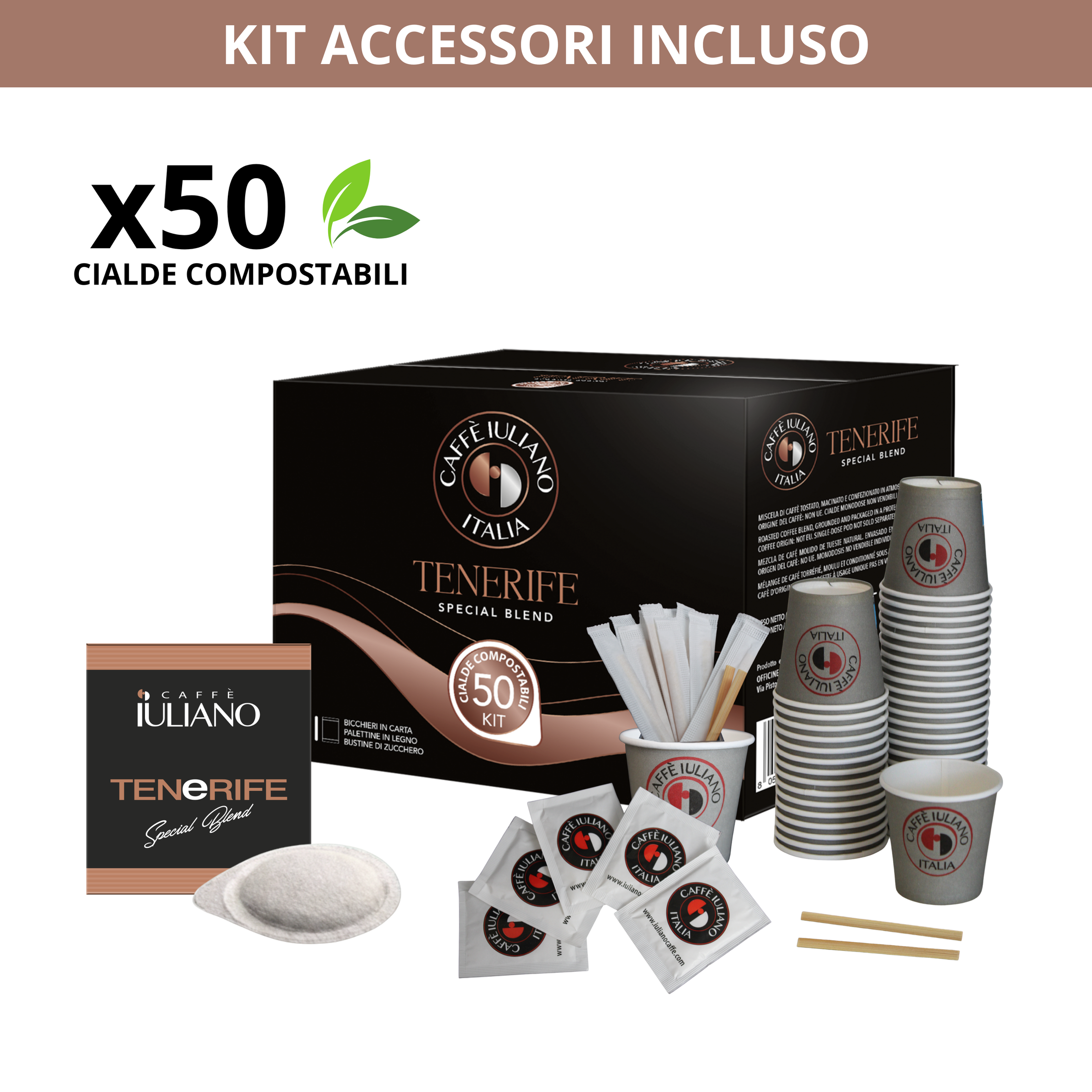 Cialde BOX 50 + KIT 50* Caffè Iuliano miscela Tenerife