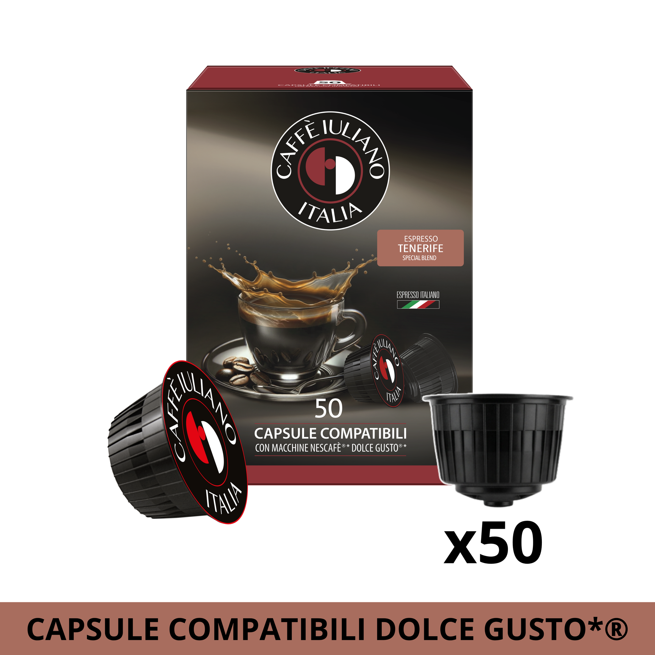 Capsule compatibili NESCAFÉ DOLCEGUSTO®* miscela Tenerife BOX 50