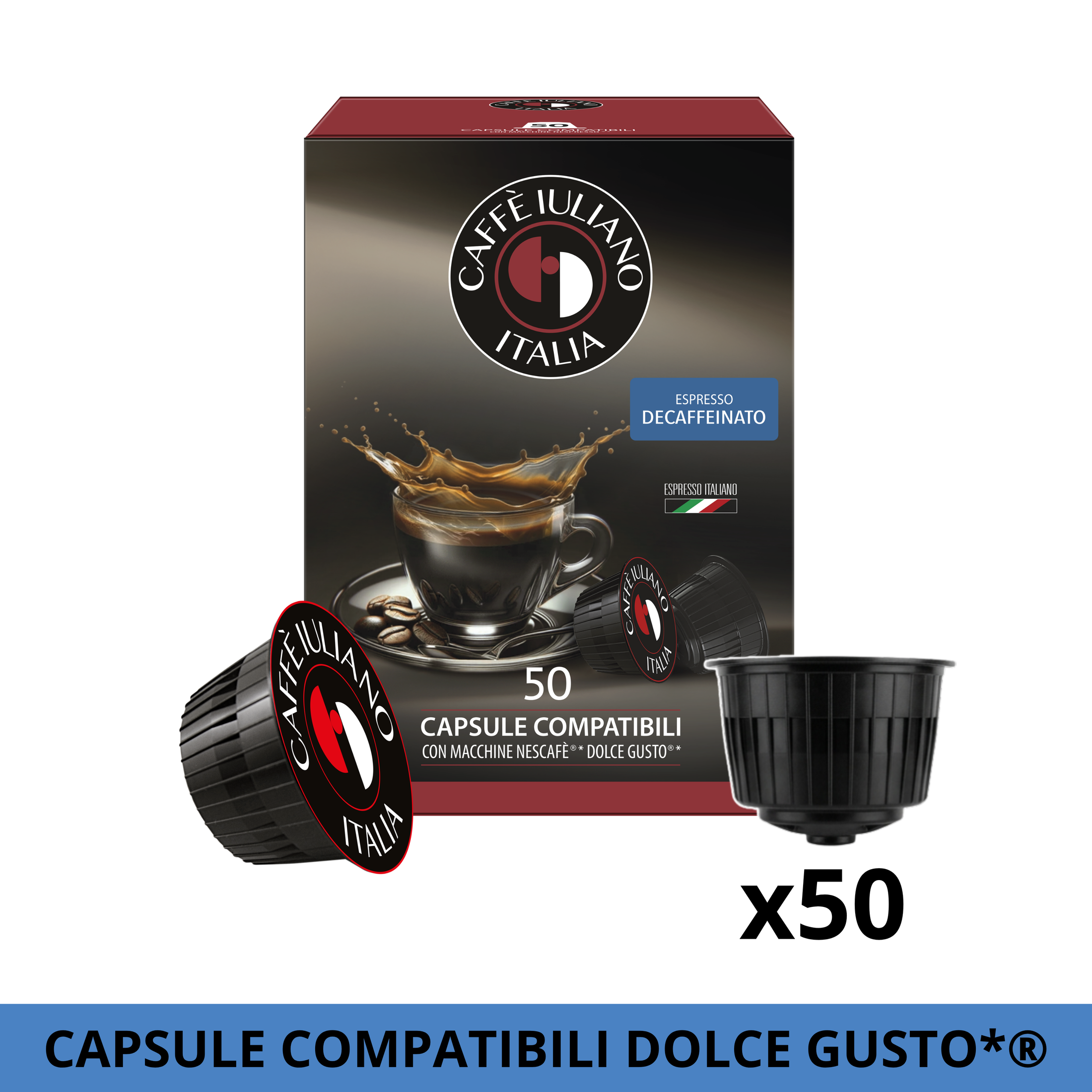 Capsule compatibili NESCAFÉ DOLCEGUSTO®* miscela Decaffeinato BOX 50