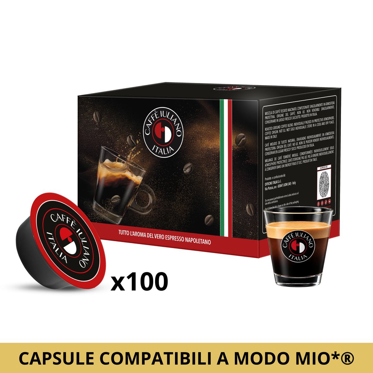 Capsule compatibili LAVAZZA A MODO MIO®* miscela Gran Aroma BOX 100