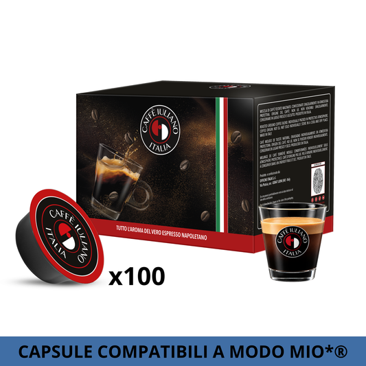 Capsule compatibili LAVAZZA A MODO MIO®* miscela Decaffeinato BOX 100
