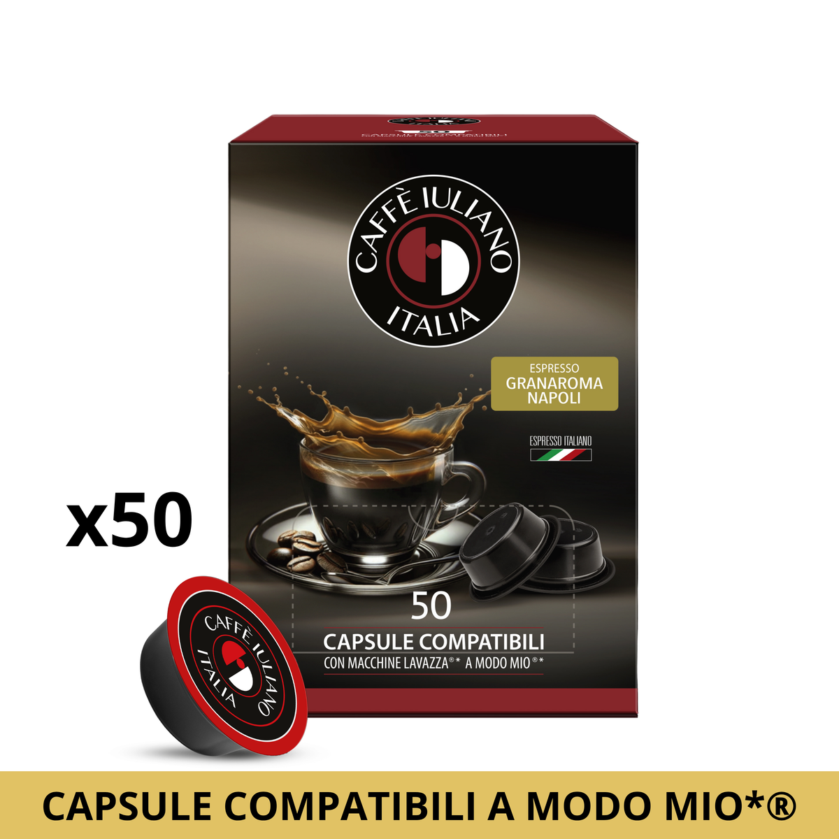 Capsule compatibili LAVAZZA A MODO MIO®* miscela Gran Aroma BOX 50