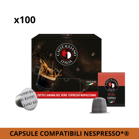 Capsule compatibili NESPRESSO®* miscela Intenso BOX 100