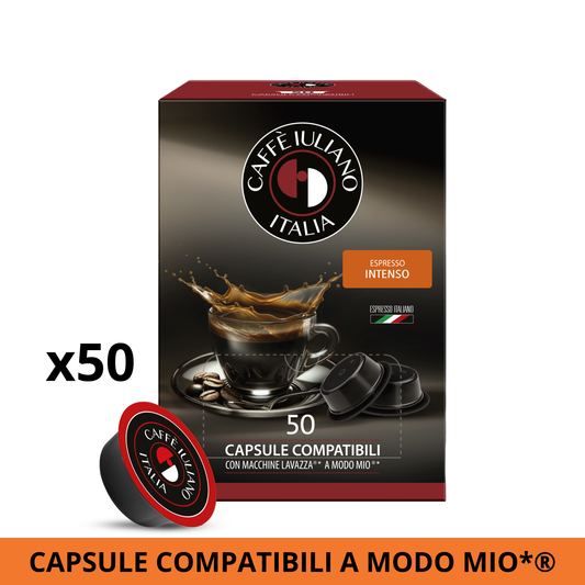 Capsule compatibili LAVAZZA A MODO MIO®* miscela Intenso BOX 50
