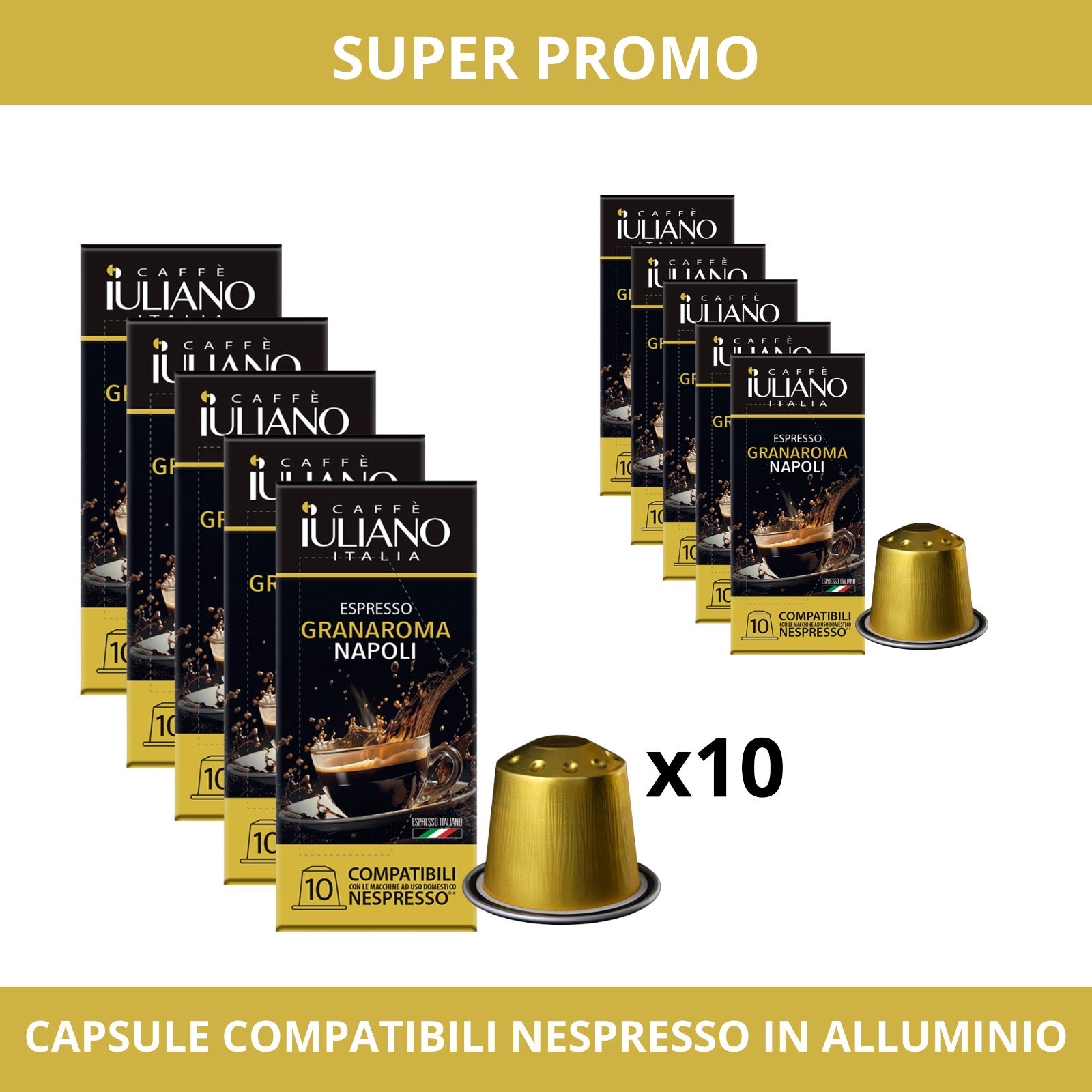 Capsule compatibili NESPRESSO®* miscela Gran aroma MASTER da 10 box