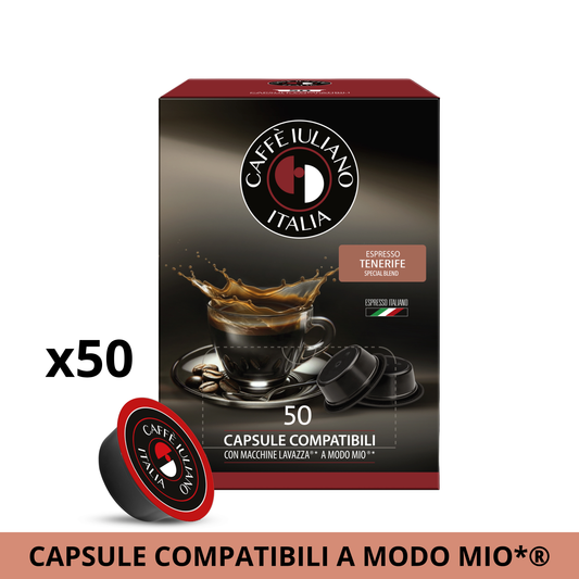 Capsule compatibili LAVAZZA A MODO MIO®* miscela Tenerife BOX 50