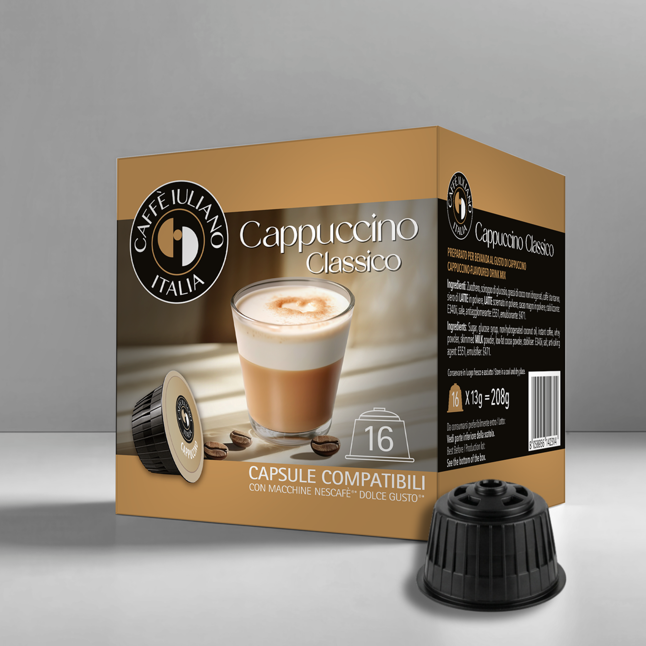 Capsule Cappuccino Classico Compatibili Dolce Gusto® - Caffè Iuliano (16 Capsule)