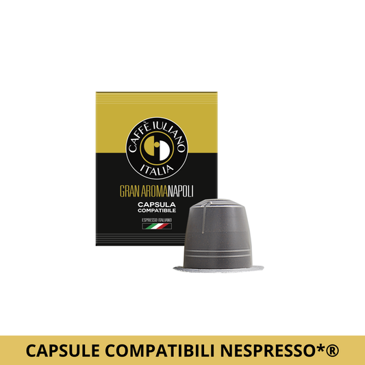 Caffè Iuliano  OMAGGIO 100 Bicchierini +  miscela Gran Aroma, 100 Capsule di Caffè, Compatibili con Macchine Nespresso®*