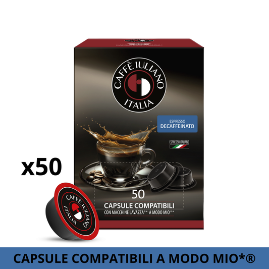 Capsule compatibili LAVAZZA A MODO MIO®* miscela Decaffeinato BOX 50