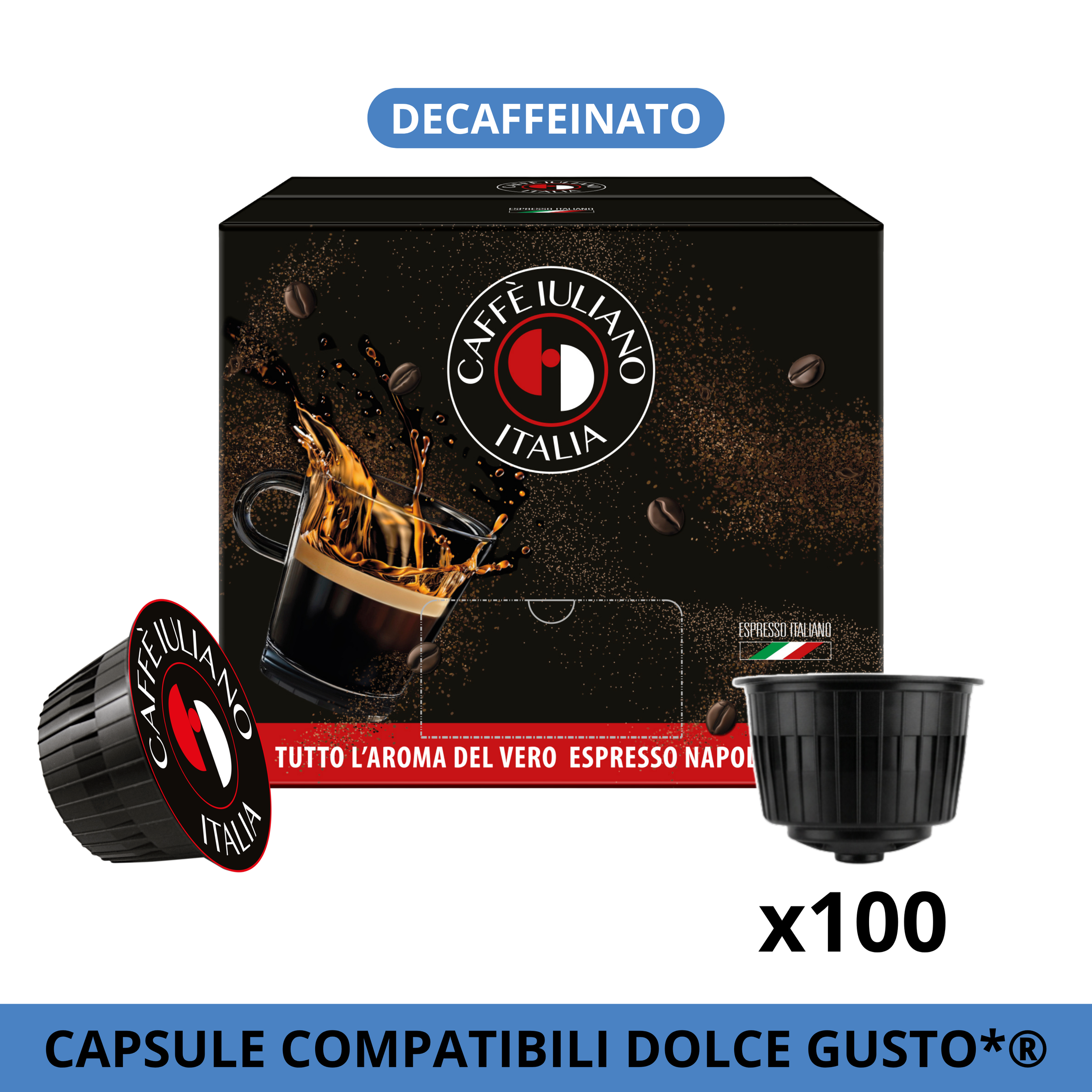Capsule compatibili NESCAFÉ DOLCEGUSTO®* miscela Decaffeinato BOX 100
