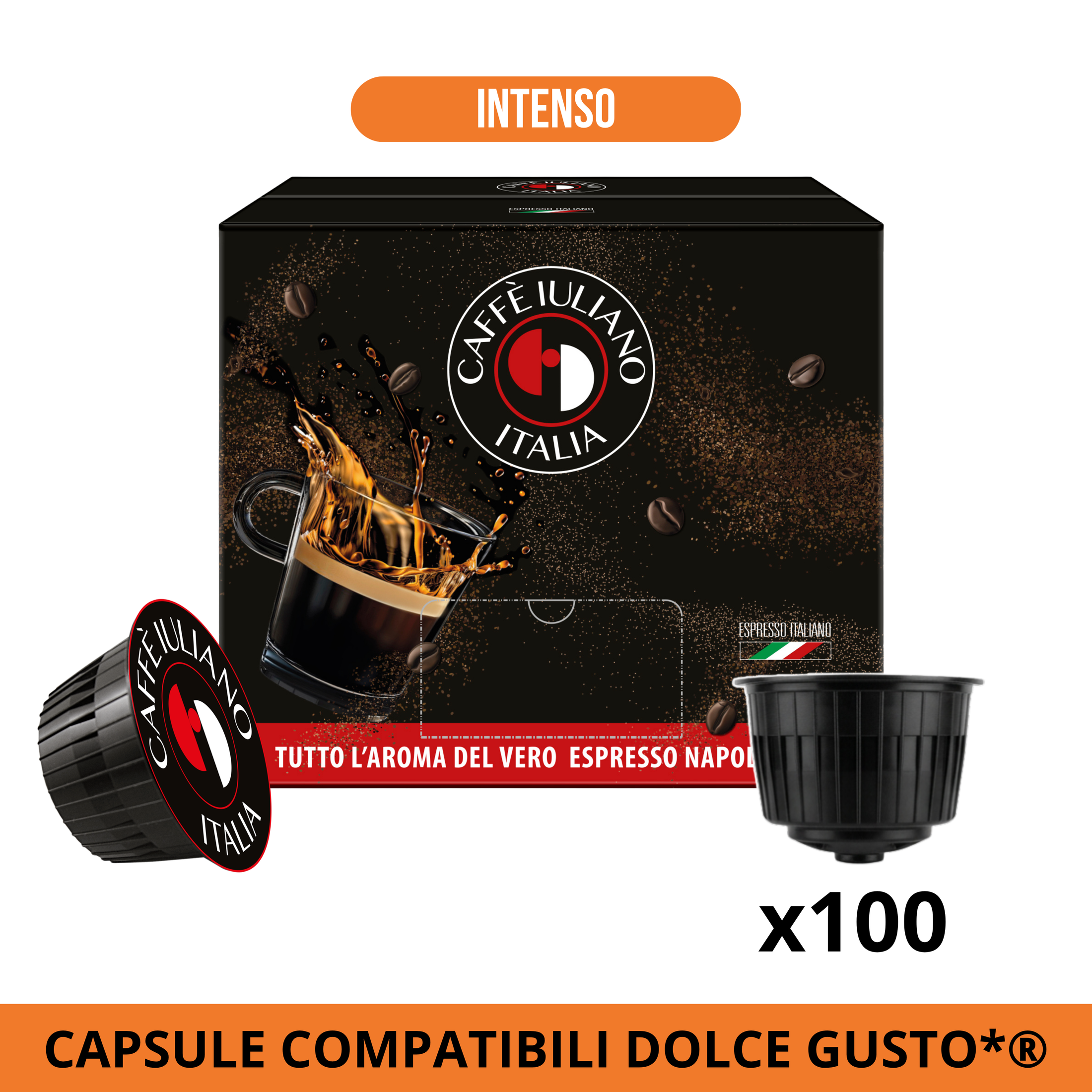 Capsule compatibili NESCAFÉ DOLCEGUSTO®* miscela Intenso BOX 100